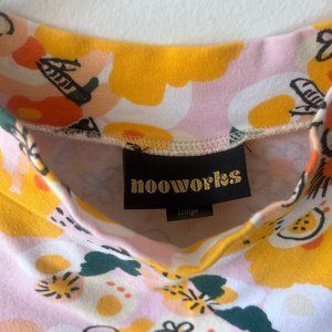 Nooworks Floral Mock Neck Cropped Tee